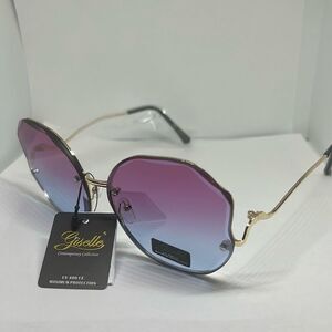 Giselle Round Metal Ocean Lens Sunglasses